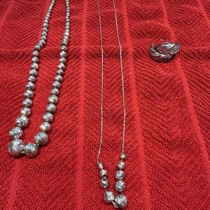 Vintage Sterling silver beaded neckaces